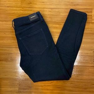 Express dark wash skinny jeans